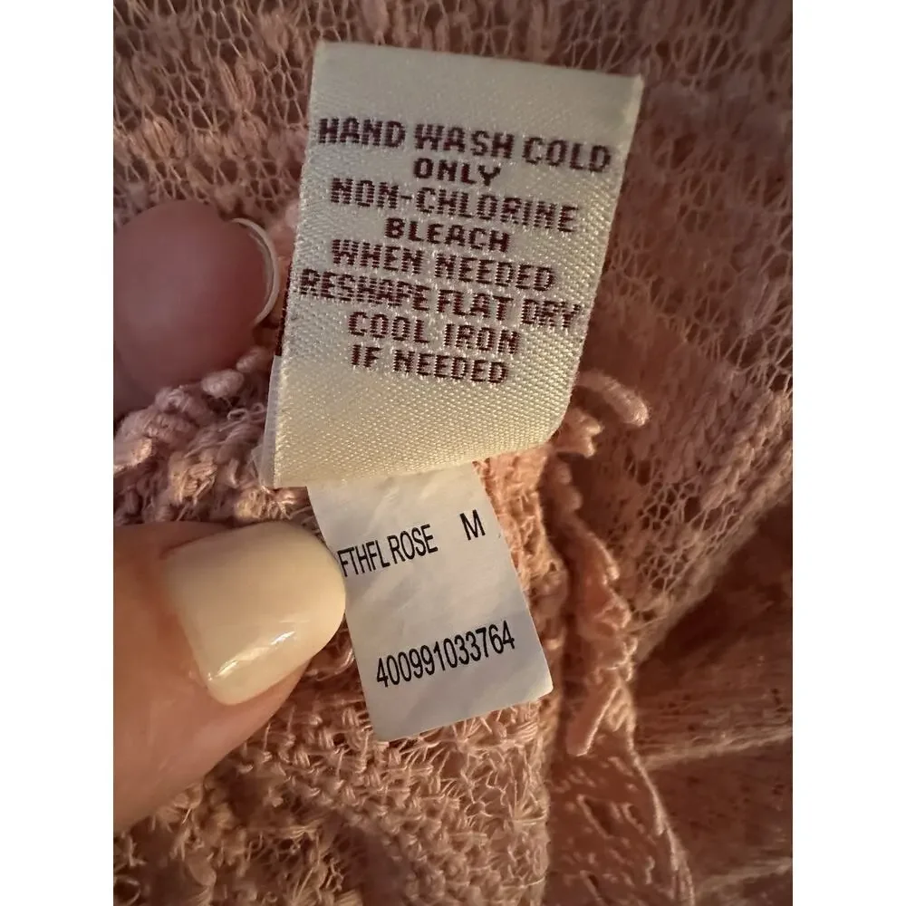 Mudd Y2k Crochet Tank Top Rose Festival Boho Hippie Longer Length Size Medium - Picture 5 of 5